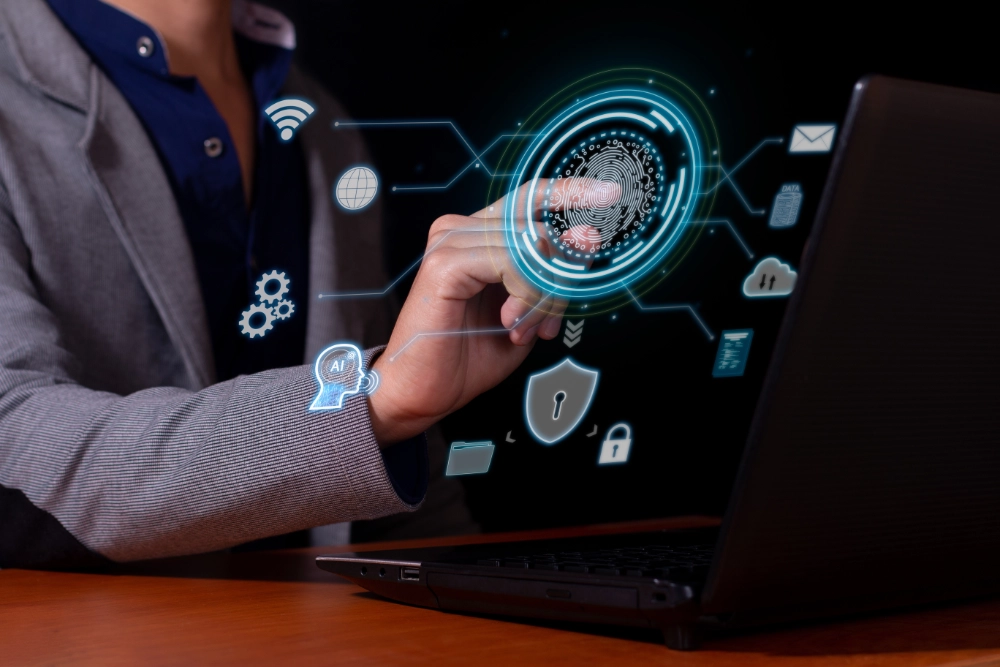 a-man-using-cybersecurity-biometrics-to-access-his-information